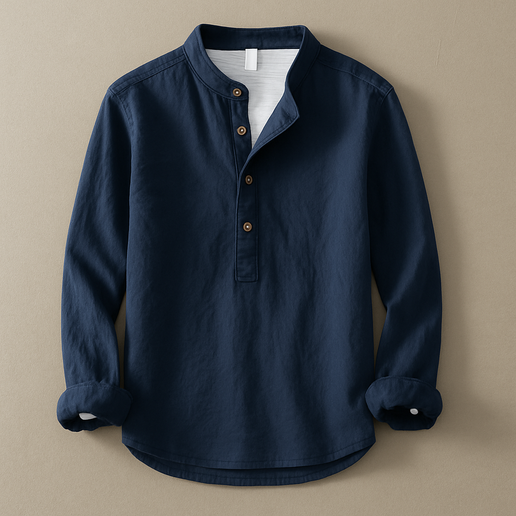 RL Casual Mandarin Collar Shirt – Men’s Long Sleeve